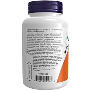 NOW Supplements, L-Tyrosine 750 mg, Supports Mental Alertness*, Neurotransmitter Support*, 90 Veg Capsules - Image 3