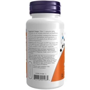 NOW Supplements, 5-HTP (5-hydroxytryptophan) 200 mg, Double Strength, Neurotransmitter Support*, 60 Veg Capsules - Image 3