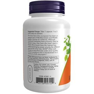 Now Foods Olive Leaf Extract 500mg Standardized to 6% Oleuropein, 120 Vcaps (2 Pack) - Image 3