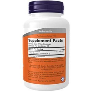 NOW Supplements, Acetyl-L Carnitine 500 mg, Amino Acid, Brain And Nerve Cell Function*, 100 Veg Capsules - Image 2