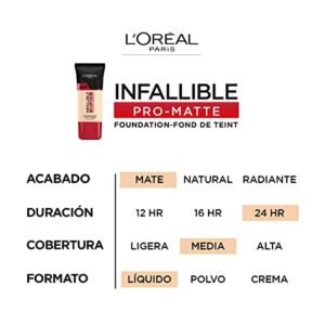 L'Oreal Paris Cosmetics Makeup Infallible Pro-Matte Liquid Longwear Foundation, Golden Beige, 1 fl oz - Image 4