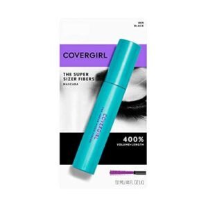 COVERGIRL Super Sizer Fibers Mascara, Black 805, 0.35 Ounce (Packaging May Vary) Volumizing Mascara with Brush - Image 4