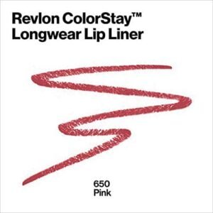 REVLON Lip Liner, Colorstay Lip Makeup with Built-in-Sharpener, Longwear Rich Lip Colors, Smooth Application, 650 Pink, 0.01 oz - Image 2