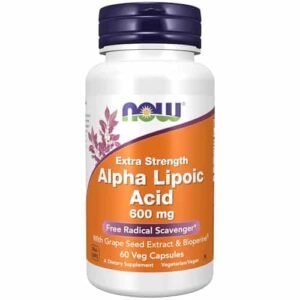 NOW Supplements, Alpha Lipoic Acid 600 mg with Grape Seed Extract & Bioperine?, Extra Strength, 60 Count (Pack of 1) - Image 1