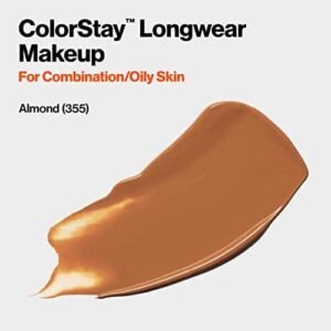 Revlon Liquid Foundation, ColorStay Face Makeup for Combination & Oily Skin, SPF 15, Medium-Full Coverage with Matte Finish, Almond (355), 1.0 oz - Image 2