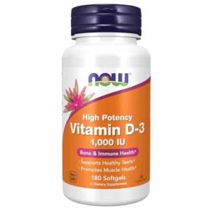 NOW Supplements, Vitamin D-3 1,000 IU, High Potency, Structural support*, 180 Softgels - Image 1