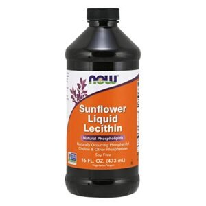 NOW Supplements, Sunflower Lecithin with naturally occurring Phosphatidyl Choline and Other Phosphatides, Liquid, 16-Ounce - Image 1