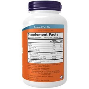 NOW Supplements, Omega-3 180 EPA / 120 DHA, Molecularly Distilled, Cardiovascular Support*, 200 Softgels - Image 2