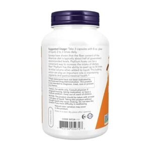 NOW Supplements, Psyllium Husk Caps 500 mg, Non-GMO Project Verified, Natural Soluble Fiber, Intestinal Health*, 500 Veg Capsules - Image 3