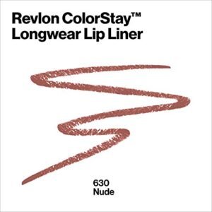 Revlon Lip Liner, Colorstay Lip Makeup with Built-in-Sharpener, Longwear Rich Lip Colors, Smooth Application, 630 Nude, 0.01 oz - Image 4