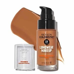 Revlon Liquid Foundation, ColorStay Face Makeup for Combination & Oily Skin, SPF 15, Medium-Full Coverage with Matte Finish, Almond (355), 1.0 oz - Image 1