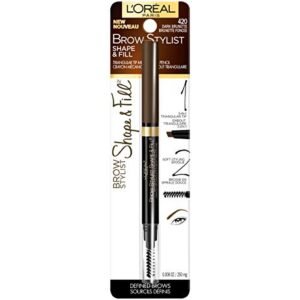 L'Oreal Paris Brow Stylist Shape & Fill Mechanical Eye Brow Makeup Pencil, Dark Brunette, 0.008 oz. - Image 2