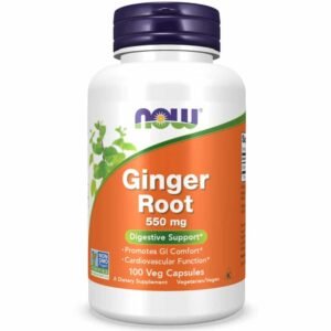 NOW Supplements, Ginger Root (Zingiber officinale) 550 mg, Digestive Support*, 100 Veg Capsules - Image 1
