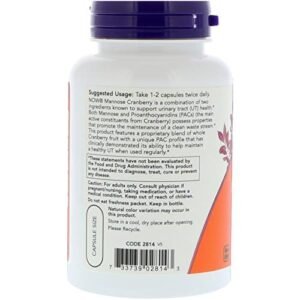 NOW Supplements, Mannose Cranberry, Dual Action Formula*, Clinically Evaluated, Urinary Tract Health*, 90 Veg Capsules - Image 3