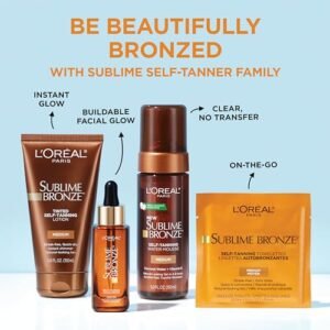 L'Oreal Paris Sublime Bronze Tinted Self Tanning Lotion, Medium Natural Tan 5 fl. Oz - Image 9