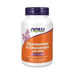 NOW Supplements, Glucosamine & Chondroitin with MSM, Joint Health, Mobility and Comfort*, 180 Veg Capsules - Image 1