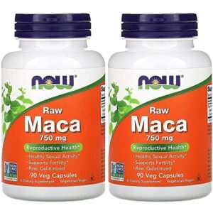 NOW Foods Raw Maca 750mg 6:1, 90 Vcaps (Pack of 2) - Image 1
