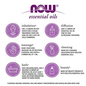 NOW Essential Oils, Lavender Oil, Soothing Aromatherapy Scent, Steam Distilled, 100% Pure, Vegan, Child Resistant Cap, 4-Ounce - Image 4
