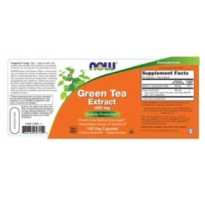 NOW Supplements, Green Tea Extract 400 mg with Vitamin C, Cellular Protection*, 100 Veg Capsules - Image 2