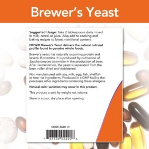 NOW Supplements, Brewer's Yeast Powder with naturally occurring Protein and B-Vitamins, 1-Pound - Image 3