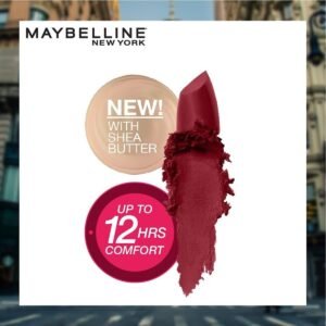 Maybelline Color Sensational Lipstick, Lip Makeup, Matte Finish, Hydrating Lipstick, Nude, Pink, Red, Plum Lip Color, Divine Wine, 1 Count - Image 3