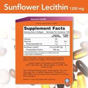 Sunflower Lecithin 1200 mg Soy-Free, Non-GMO - 200 Softgels - Image 2