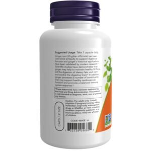 NOW Supplements, Ginger Root (Zingiber officinale) 550 mg, Digestive Support*, 100 Veg Capsules - Image 3