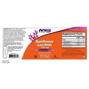 NOW Supplements, Sunflower Lecithin 1200 mg with Phosphatidyl Choline, 100 Softgels - Image 2