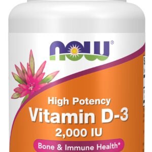 NOW Supplements, Vitamin D-3 2,000 IU, High Potency, Structural Support*, 120 Softgels - Image 1