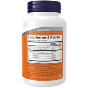 NOW Supplements, 5-HTP (5-hydroxytryptophan) 200 mg, Double Strength, Neurotransmitter Support*, 120 Veg Capsules - Image 2