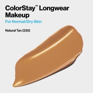 Revlon Liquid Foundation, ColorStay Face Makeup for Normal & Dry Skin, SPF 20, Longwear Medium-Full Coverage with Natural Finish, Oil Free, 330 Natural Tan, 1 Fl Oz - Image 2