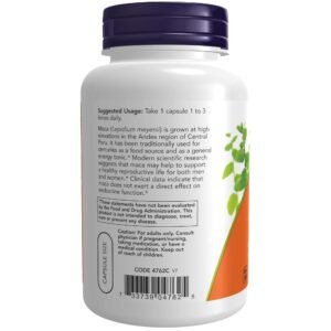 NOW Supplements, Maca (Lepidium meyenii) 500 mg, For Men and Women, Reproductive Health*, 250 Veg Capsules - Image 3