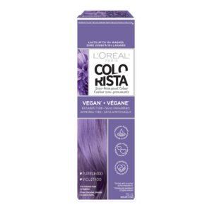 L'Oreal Paris Colorista Semi Permanent Hair Color for Bleached or Blonde Hair, Color Depositing Hair Mask Formula, Purple - Image 1
