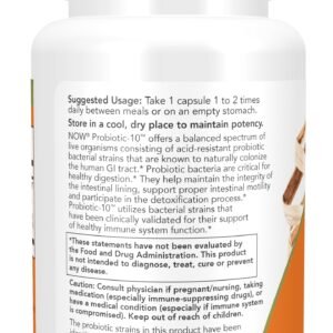NOW Supplements, Probiotic-10?, 25 Billion, with 10 Probiotic Strains, Dairy, Soy and Gluten Free, Strain Verified, 50 Veg Capsules - Image 3