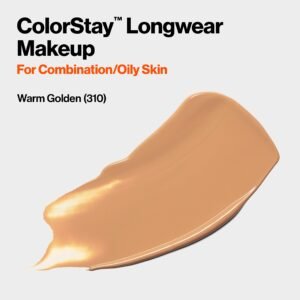 Revlon Liquid Foundation, ColorStay Face Makeup for Combination & Oily Skin, SPF 15, Longwear Medium-Full Coverage with Matte Finish, Warm Golden (310), 1.0 Oz - Image 2