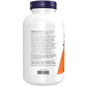 NOW Supplements, Glycine Pure Powder, Promotes Restful Sleep*, Neurotransmitter Support*, 1-Pound - Image 3