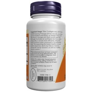 NOW Supplements, Evening Primrose Oil 500 mg with Naturally Occurring GLA (Gamma-Linolenic Acid), 100 Softgels - Image 3