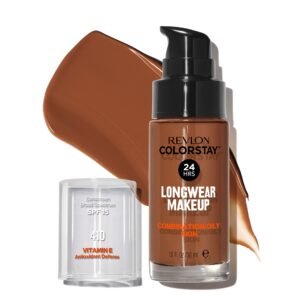 Revlon Liquid Foundation, ColorStay Face Makeup for Combination & Oily Skin, SPF 15, Medium-Full Coverage with Matte Finish, Cappuccino (410), 1.0 oz - Image 1