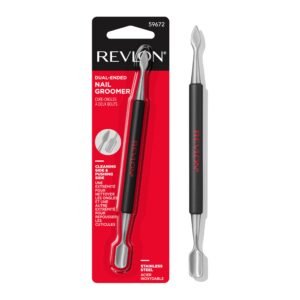 Revlon Cuticle Pusher and Nail Cleaner, Dual Ended Nail Care Tool, Easy to Use, Stainless Steel (Pack of 1) - Image 1