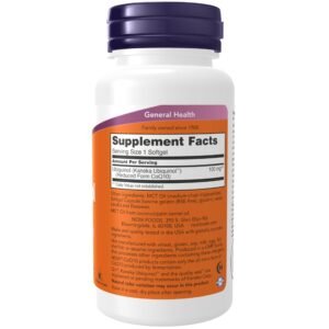NOW Supplements, Ubiquinol 100 mg, High Bioavailability (the Active Form of CoQ10), 60 Softgels - Image 2