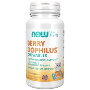 NOW Supplements, BerryDophilus? with 2 Billion, 10 Probiotic Strains, Xylitol Sweetened, Strain Verified, 60 Chewables, packaging may vary - Image 1