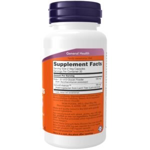NOW Supplements, Beta-Glucans with ImmunEnhancer? with Larch Arabinogalactan, Extra Strength, 60 Veg Capsules - Image 2