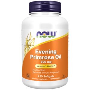 NOW Supplements, Evening Primrose Oil 500 mg with Naturally Occurring GLA (Gamma-Linolenic Acid), 250 Softgels - Image 1