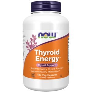 NOW Supplements, Thyroid Energy?, Iodine and Tyrosine plus Selenium, Zinc and Copper, 180 Veg Capsules - Image 1