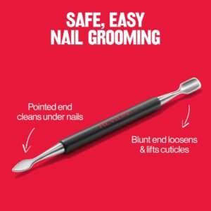 Revlon Cuticle Pusher and Nail Cleaner, Dual Ended Nail Care Tool, Easy to Use, Stainless Steel (Pack of 1) - Image 3