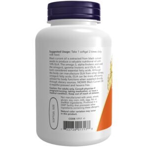 NOW Supplements, Black Currant Oil 1000 mg Double Strength with 140mg of GLA (Gamma-Linolenic Acid), 100 Softgels - Image 3