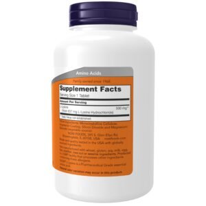 NOW Supplements, L-Lysine (L-Lysine Hydrochloride) 500 mg, Amino Acid, 250 Tablets - Image 2