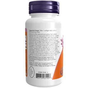 NOW Supplements, Ubiquinol 100 mg, High Bioavailability (the Active Form of CoQ10), 60 Softgels - Image 3