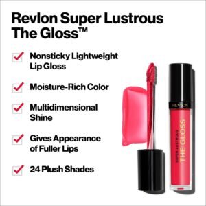 REVLON Lip Gloss, Super Lustrous The Gloss, Non-Sticky, High Shine Finish, 260 Rosy Future - Image 3
