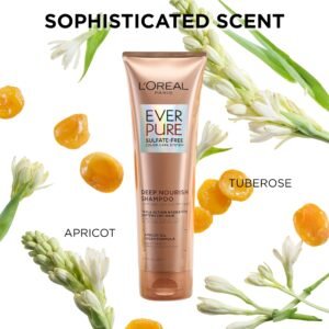 L'Oreal Paris Sulfate Free Shampoo for Dry Hair, Triple Action Hydration for Dry, Brittle or Color Treated Hair, Apricot Oil Infused Hair Care, EverPure, 8.5 Fl Oz (Packaging May Vary) - Image 6